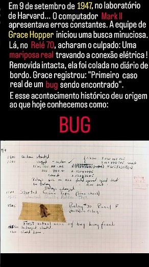 A ORIGEM do primeiro BUG da história!