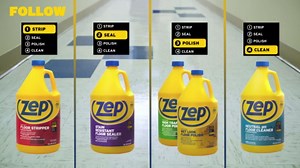 Zep Commercial Wet-Look Floor Polish, 4-1 Gallon Bottles, Protects Against Spots, Stains and Scuffs, Slip-Resistant High Gloss Finish (ZUWLFF128)