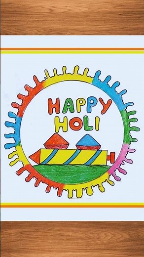 Happy Holi Drawing || Creating a Colorful Holi Festival Drawing Step-by-Step Tutoria || Happy holi