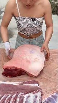Pig Butchery Process 🐷 Fast & Clean Knife Work. Ep12 #Cooking #shorts @FoodisFoodie