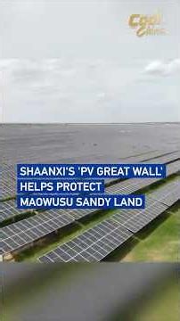 Shaanxi's 'PV Great Wall' helps protect Maowusu Sandy Land #coolchina