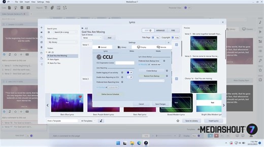 Gestión de canciones y letras en MediaShout 7