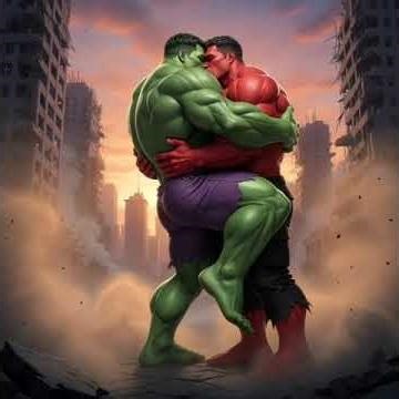 Hulk vs red Hulk kiss 😘 💪🥵 #marvel #ai #aihulk #avengersdoomsday #dr #hulk #viralvideo #dccomics