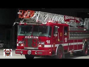 Boston MA Fire Department L18 Responding Code 3 to a Call