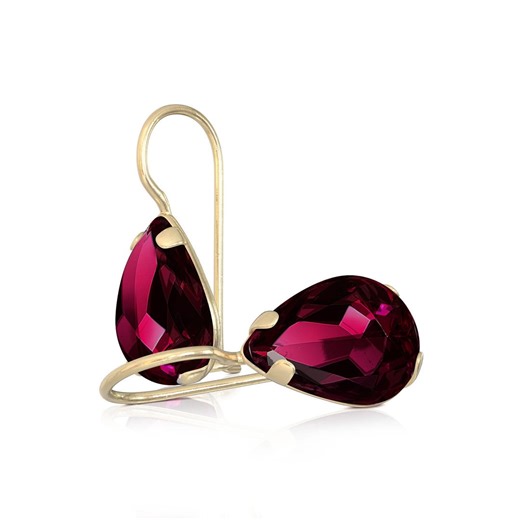 Classic Ruby Earrings in Yellow Gold, Pear-shaped Red Gemstone, Luxury Birthstone Jewelry, 10 Year Anniversary Gift for Wife - Etsy