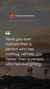 20K views · 714 reactions | True generosity often comes from those who have the least. It’s a reminder that kindness and empathy aren’t tied to material wealth, but to the heart.  #Selflessness #Kindness #Empathy #TrueWealth | Curejoy Inspirations | Facebook