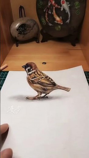 Amazing 3D Bird Drawing | Realistic Sparrow Art on Paper | Hyper Realistic Drawing Tutorial