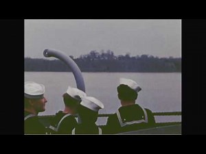 Operation Hi-Jump Flags: USS Mt. Olympus: Adm. Richard E. Byrd & Sec of Navy at Navy Yard