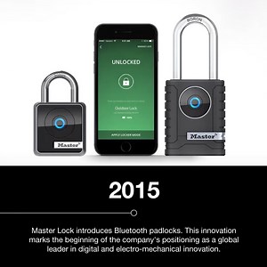 Our commitment to user-led innovation never wavered. This #ThrowbackThursday we are featuring our Bluetooth-enabled padlocks that were first introduced back in 2015, providing peace of mind for users with the ability to share 24/7 access with those who need it. To learn more about Master Lock’s proud past and other memorable milestones during the 2010’s, visit bit.ly/30COYqm. #MasterLock #MasterLock100Years #ForEverythingWorthProtecting #TBT | Master Lock