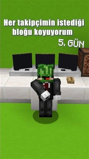 Her takipçimin istediği bloğu koyuyorum 5.GÜN #minecraftshorts #minecraftmeme #minecraftanimation