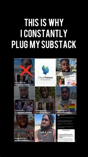 Kaizen Asiedu on Instagram: "Comment “freedom” for a link to my Substack. That’s what my TikTok looks like. Random censorship, no rationale, no way to dispute it. I’ve had live streams taken down mid-stream. Instagram’s been better to me, but I don’t want my message dependent on any algorithm or platform decision. That’s why I drive everyone to @Substack. No algorithm. Straight to your inbox. I email you directly - no one can block that. 🎵 Grand Dark Waltz Allegretto by Kevin MacLeod (incompete