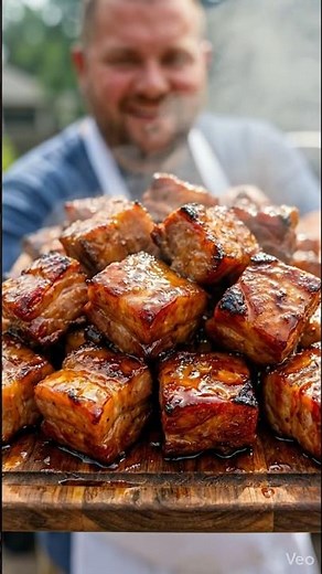 Sticky BBQ Pork Chunks Recipe | Juicy Fire-Roasted Pork | Viral Food Short