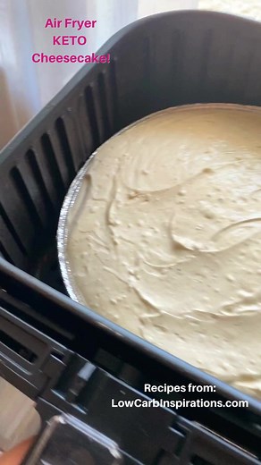 KETO Vanilla Cheesecake made in the air fryer! Recipes from LowCarbInspirations.com! | Keto Friendly Recipes