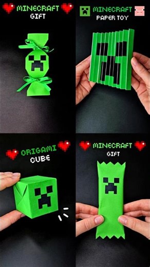 STOP! These DIY Minecraft Creeper Paper Crafts Are INSANE 😱💚 #diy #papercraft