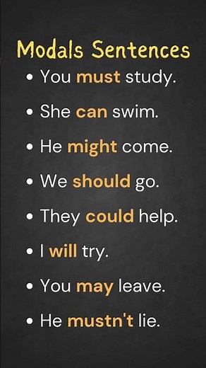 All Modal Verbs Sentences in English | Learn Fast with Short Sentences! 💥📚 #EnglishLearning