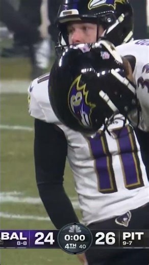 Tyler Loop misses the GAME WINNING FIELD GOAL Steelers vs Ravens #shorts #nfl #ravens #steelers