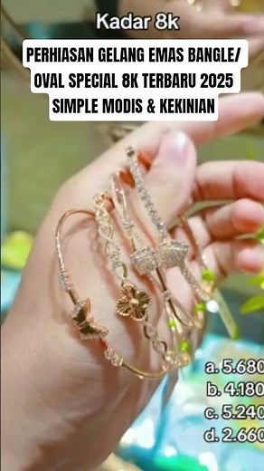 100 MODEL PERHIASAN GELANG EMAS BANGLE/ OVAL SPECIAL 8K TERBARU 2025 SIMPLE MODIS & KEKINIAN