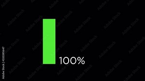 Infographic graph with percentage text.Bar info with change color animation with alpha channel