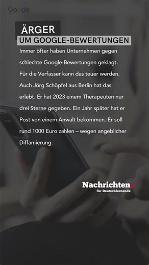 Nachrichten für Deutschlernende - Ärger um Google-Bewertungen #dldh #nachrichten #news