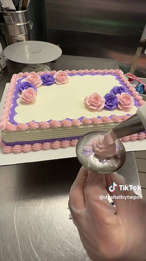 DQ Ice Cream Cake Decorating: Pink & Purple Flowers