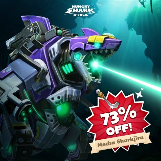 Mecha Sharkjira is here with a mechanical two day offer🤖 #HungrySharkWorld | Hungry Shark