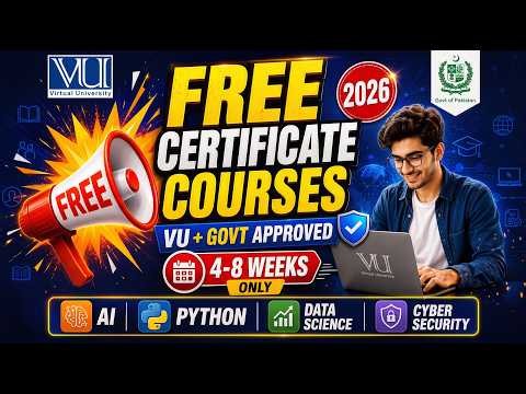 VU Free Certificate Courses 2026 | Free AI, Python, Data Science & Cyber Security Courses | VU