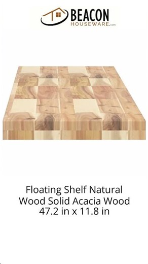 Floating Shelf Natural Wood Solid Acacia Wood 47.2 in X 11.8 in