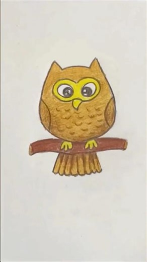 How to Draw a Cute Owl 🦉🎨 #shorts #drawing
