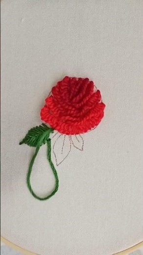 How to Embroidery Rose Leaves - Fishbone Stitch