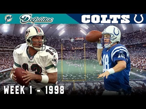 Peyton Manning's FIRST Game! (Dolphins vs. Colts, 1998) | NFL Classic Game Highlights