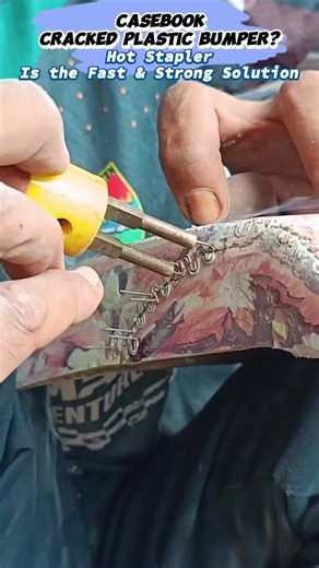 Cracked Plastic Bumper Repair with Hot Stapler