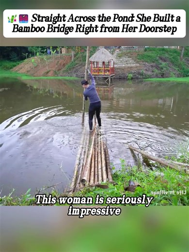DIY Bamboo Bridge for Pond Crossing