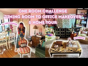 Vintage + Thrifted Office Makeover | One Room Challenge + NYC Home Tour Reveal