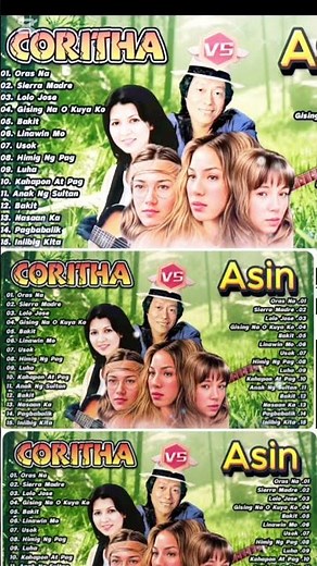 Coritha, Asin Greatest Hits Of All Time 💕 Tagalog Love Songs Medley OPM Songs 2025 💕 Filipino Music