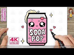How to Draw a Cute Soda Pop | Easy Kawaii Soda Can Drawing for Kids