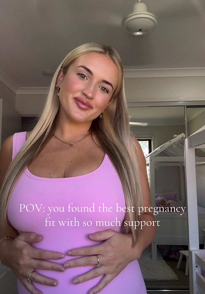 Stylish Pregnancy Bodysuit Featuring Built-in Support