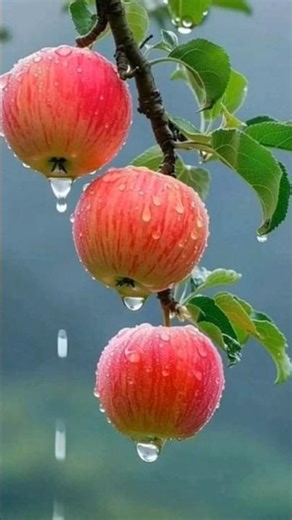 Fresh Apples on Tree with Water | Hand Picking & Pressing | ASMR Fruit Moment