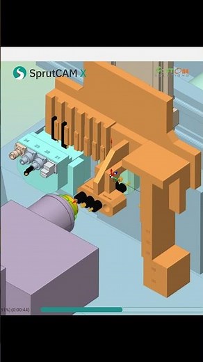 SprutCAM X Swiss Turning Toolpath Simulation #sprutcam #cadcam #cnc #simulation #swiss #turning