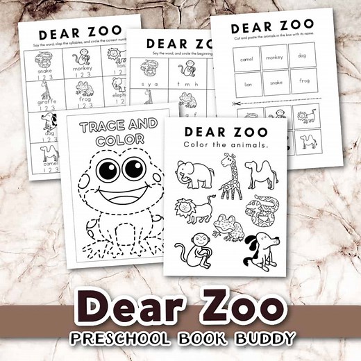 Dear Zoo Printable Activities for Preschoolers
