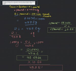Tea rate in Pakistan is Rs 2.1 per pound. Find out the rate per... | Filo