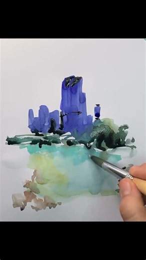 How to create realistic water reflections in watercolor #watercolor #tutorial