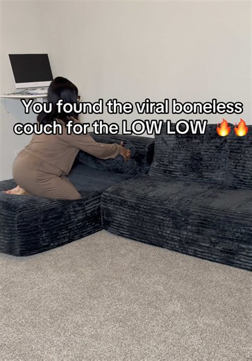 Replying to @deessweetstreat Glad got this for my apartment .. This couch is super soft. It is not too firm. The density on this one is really good. It also has the anti slip on the bottom so you don’t have to worry about the couch moving.. 10/10 🔥🤌🏽 #bonelesscouch #couches #viralbonelesscouch #homefinds #tiktokshopfinds