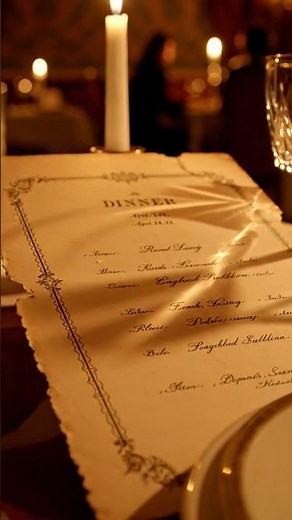 The Final Dinner Menu of the Grand Ship 🍽️ Titanic's Last Supper