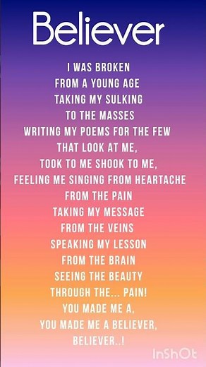 Believer (Lyrics) Song by Imagine Dragons🎶