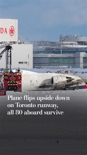 Delta plane flips upside down while landing in Toronto