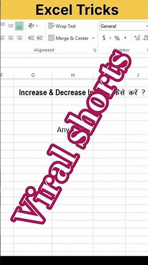 how to increase and decrease indent in Excel