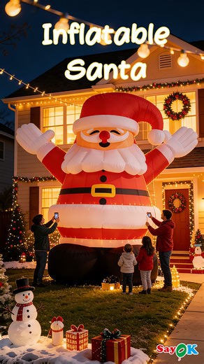 Sayok Inflatables | Guess how huge this Inflatable Santa really is! 🎅🎈 The Santa in this video is 20ft tall, and yes, you can customize it to any height you... | Instagram