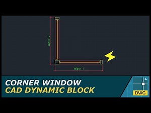 Corner Window: AutoCAD Dynamic Block (Plan View)