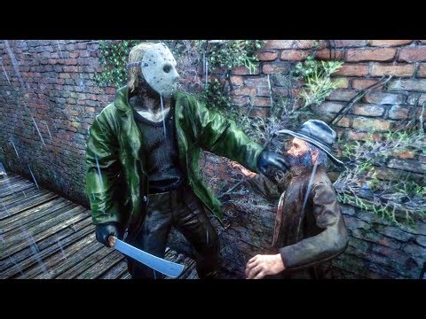 Playing as Jason from Friday the 13th in RDR2