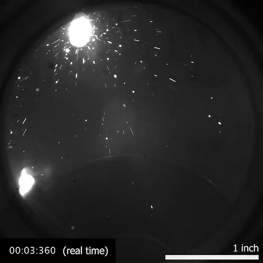 Combustion of Titanium (Ti64) @ 1000 rpm in pure oxygen